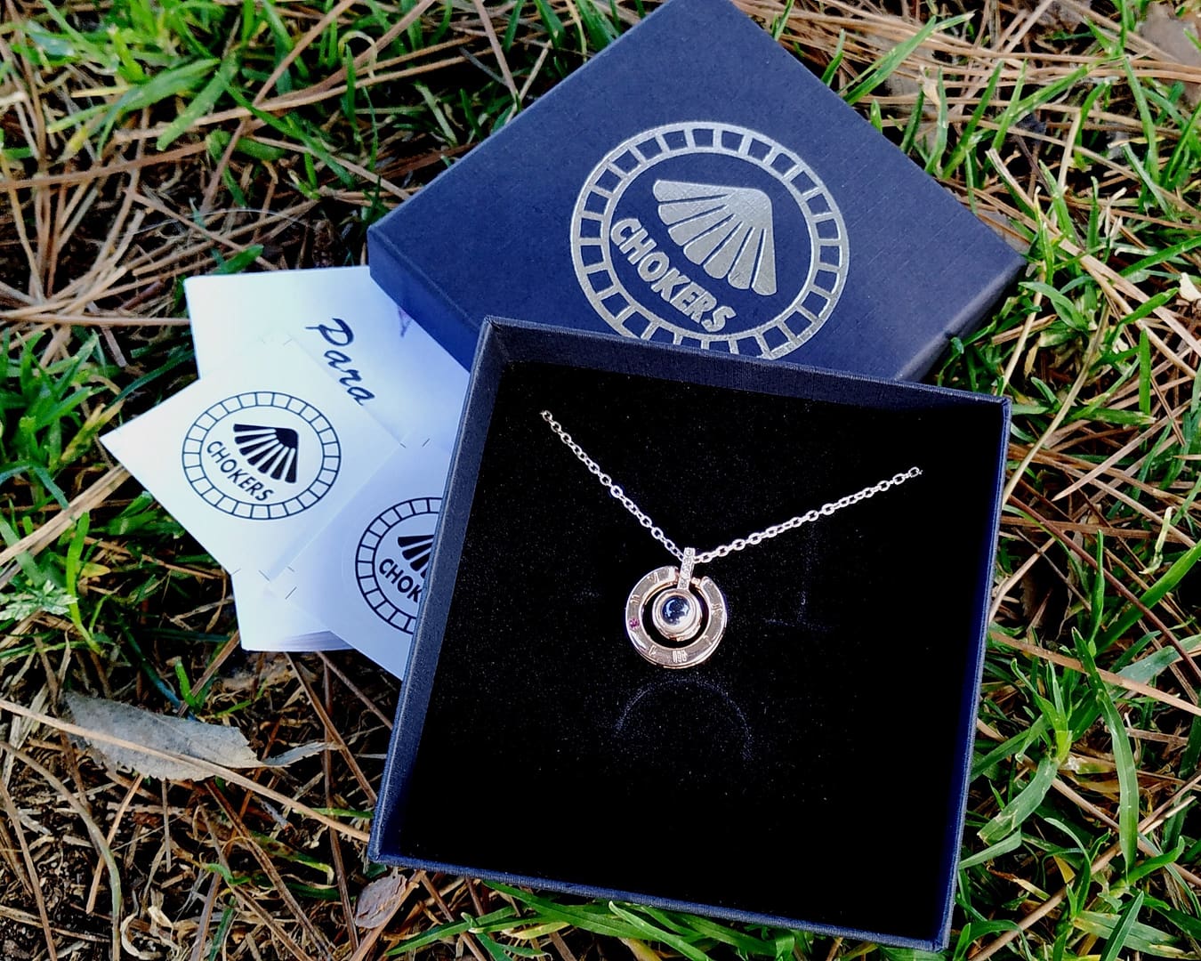 Colgante reloj de sol en oro rosa "100 maneras de decir te amo" - Imagen 2